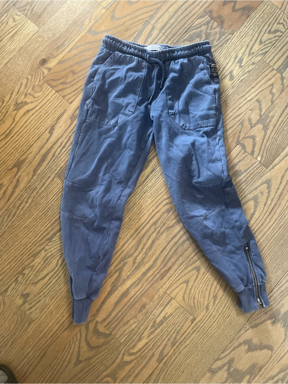 Zara Blue boy’s Drawstring Joggers with Ankle Zips